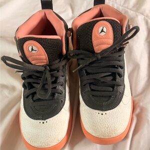 Jordan Kids Black and Coral Sneakers
